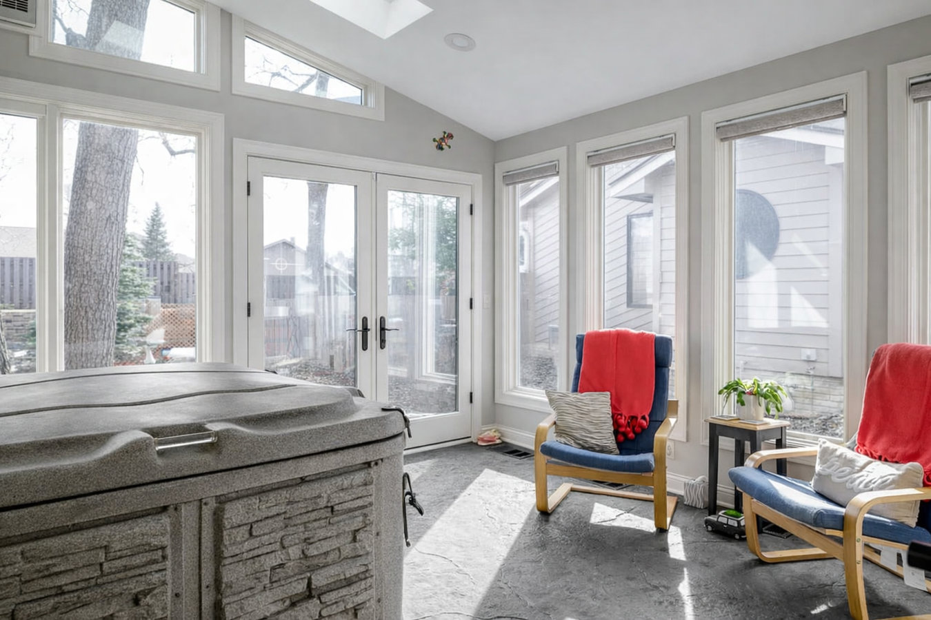 Patio-to-sunroom conversion